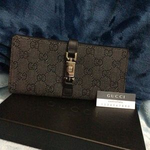 Vintage Gucci GG Denim Continental Wallet